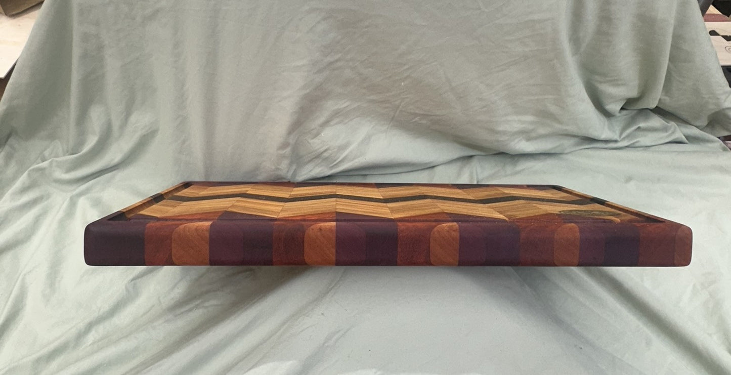 Hardwood 3D Chevron Cutting board